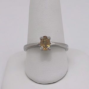 Women’s Sterling Silver Golden Topaz Basket Set Ring